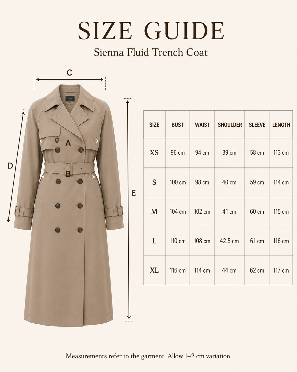 Sienna Fluid Trench Coat