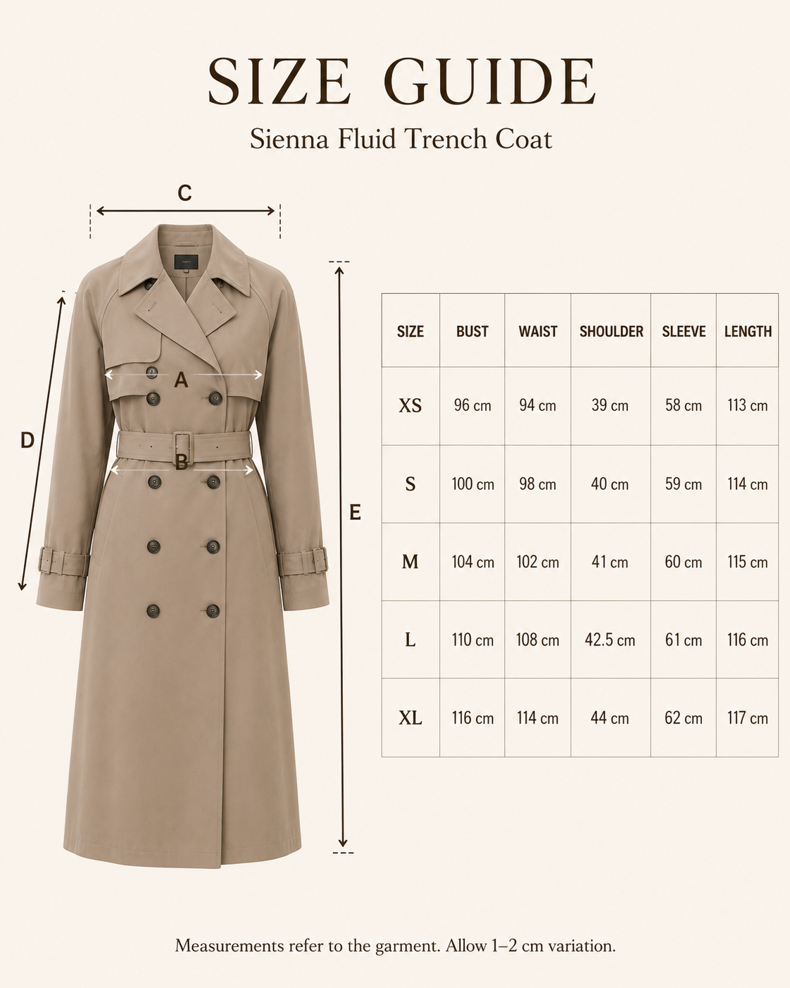 Sienna Fluid Trench Coat