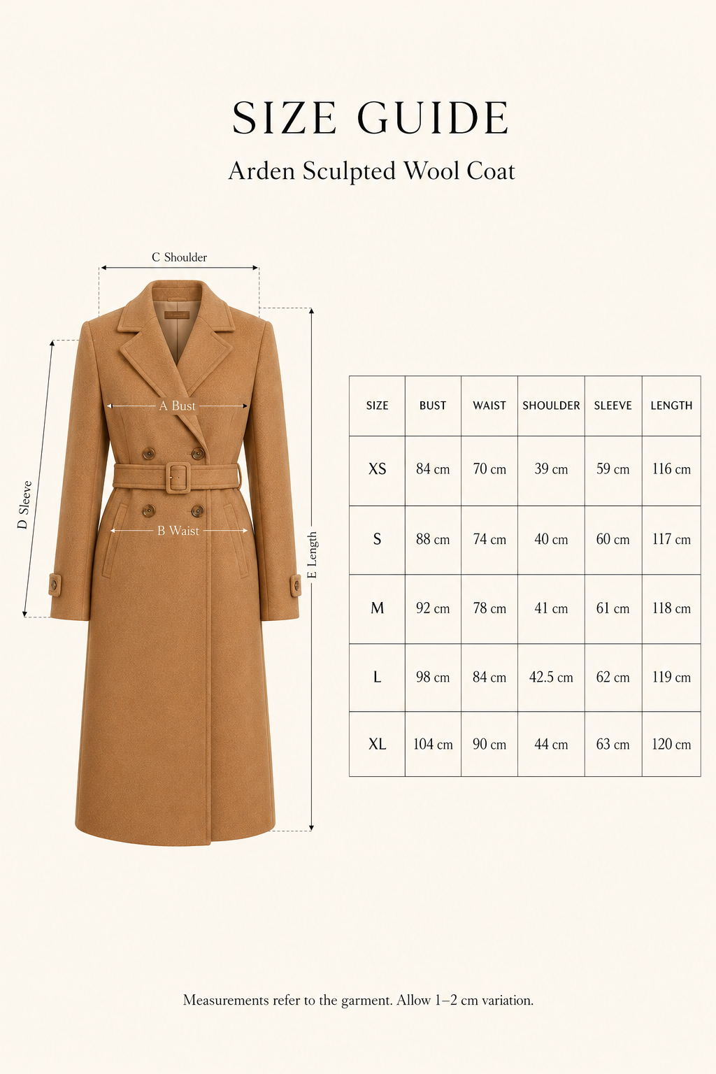 Arden Sculpted Wool Coat