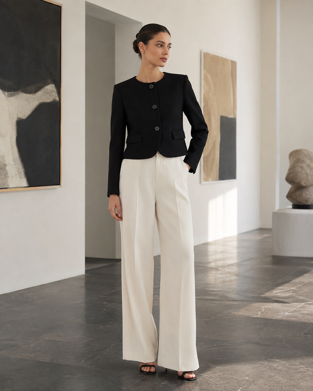 Noir Elan Cropped Jacket