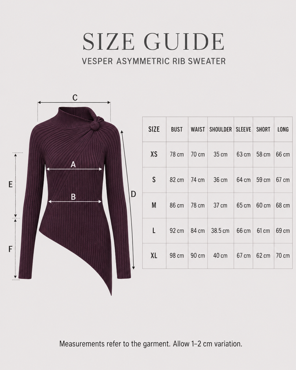 Vesper Asymmetric Rib Sweater