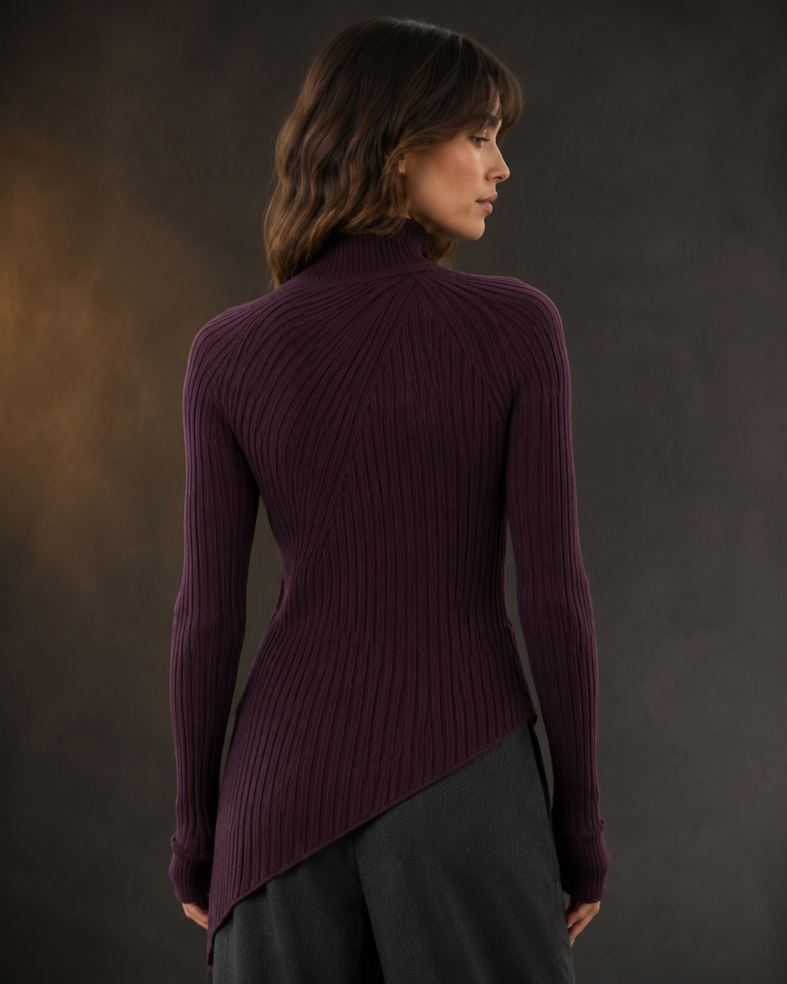 Vesper Asymmetric Rib Sweater